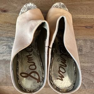 Sam Edelman leather and woven wedges.